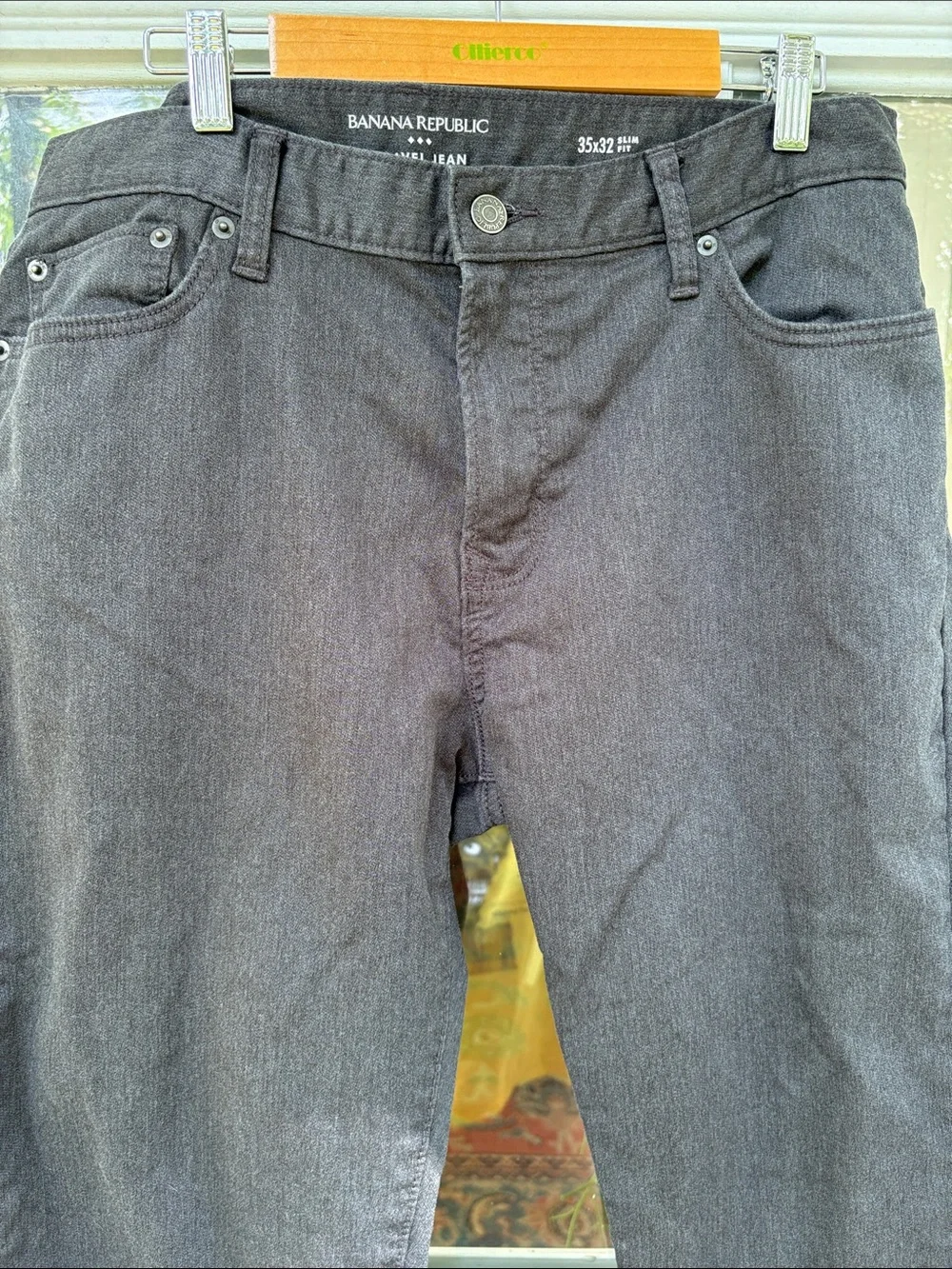 Banana Republic Travel Jeans in Charcoal Gray 35x32 (Slim Fit)
